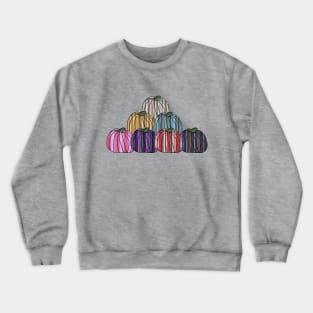 Colored Stripes Pumpkin Pile Crewneck Sweatshirt